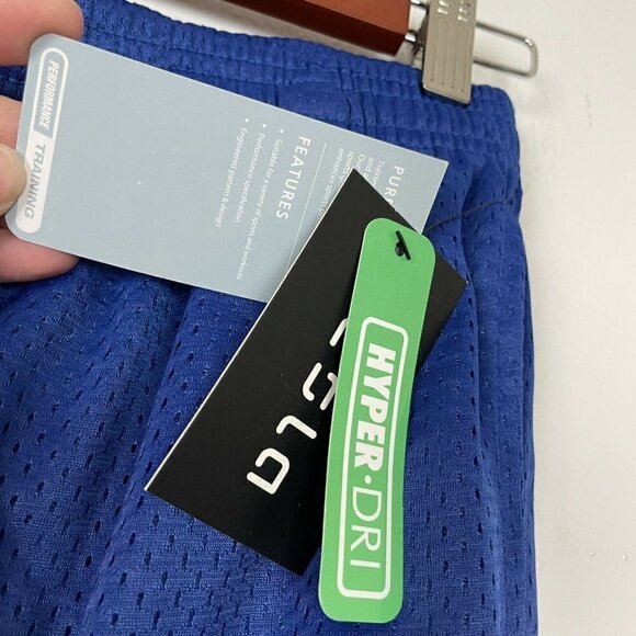 TSLA Tesla Blue Mesh Shorts Perfomance Training Hyper Dri Boys Size Medium - Picture 3 of 6